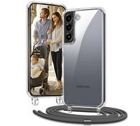 Vaykwo Funda con Cordón para Samsung Galaxy S22 de 6,1 Pulgadas, Funda con Correa Ajustable para el Cuello para Galaxy S22, Funda Transparente con Correa para el Cuello, Gris