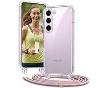 Vaykwo Funda con Cuerda para Samsung Galaxy S24 5G 6,2", OroRosa