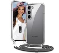 Vaykwo Funda con Cuerda para Samsung Galaxy S25 Plus/S25+ 6,7", Funda con Cordón Ajustable para el Cuello para Galaxy S25 Plus/S25+, Funda Transparente con Correa para el Cuello, Gris