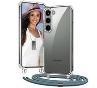 Vaykwo Funda con Cuerda para Samsung Galaxy S25 Plus/S25+ 6,7", Funda con Cordón Ajustable para el Cuello para Galaxy S25 Plus/S25+, Funda Transparente con Correa para el Cuello, Verde