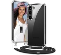 Vaykwo Funda con Cuerda para Samsung Galaxy S25 Plus/S25+ 6,7", Funda con Cordón Ajustable para el Cuello para Galaxy S25 Plus/S25+, Funda Transparente con Correa para el Cuello, Negro