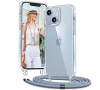 Vaykwo Transparente Funda con Cuerda para iPhone 14/iPhone 13 6,1", Azul