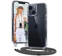 Vaykwo Transparente Funda con Cuerda para iPhone 14/iPhone 13 6,1", Gris