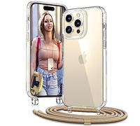 Vaykwo Transparente Funda con Cuerda para iPhone 14 Pro 6,1", Oro