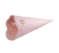 Vayliro Conos de confeti de papel para fiestas, bodas, con cinta adhesiva de doble cara, caja de conos triangulares, para confeti de boda, pétalos y chocolate, 50 unidades, color rosa