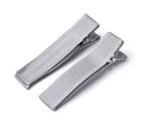Vayliro EnteBill Horquillas para el pelo de peluquería, pinzas de cocodrilo, pinzas de metal para el pelo, pinzas de cocodrilo para manualidades, para mujeres y niñas, 5 unidades, gris, M