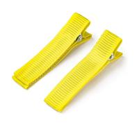 Vayliro EnteBill Horquillas para el pelo de peluquería, pinzas de cocodrilo, pinzas de metal para el pelo, pinzas de cocodrilo para manualidades, para mujeres y niñas, 5 unidades, amarillo, S