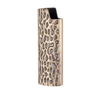 Vayliro Funda de metal para mechero, diseño en relieve, soporte de cubierta, duradero, funda protectora para encendedor BIC J6, 2 unidades, bronce