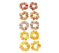 Vayliro Gomas para el pelo para mujer, soporte para cola de caballo, banda elástica para el pelo, satén suave, cuerda suave, soporte para coletas, elástico para mujeres y niñas, 50 unidades, amarillo