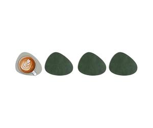 Vayliro Posavasos con forma de gota de piel sintética, lavable, antideslizante, resistente al calor, doble cara, aspecto de piel, posavasos para banquetes, fiestas, bodas y vacaciones, 1 unidad, gris