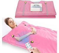 VAYOTOY Manta de Sauna de Infrarrojos,Manta de Sauna de 2 Zonas para Uso Doméstico, Diseño Portátil para la Relajación y la Desintoxicación más Alta, Control de Temporizador, 180 * 80CM