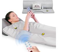 VAYOTOY Manta de Sauna de Infrarrojos,Manta de Sauna de 2 Zonas para Uso Doméstico, Diseño Portátil para la Relajación y la Desintoxicación más Alta, Control de Temporizador, 180 * 80CM