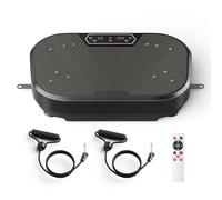 VAYOTOY Plataforma Vibratoria, 120 Velocidades Plataforma Vibración Muscular para Musculación y Moldeado,Altavoz Bluetooth y Bandas Elásticas Fitness en Casa para Quemar Grasa y Adelgazar