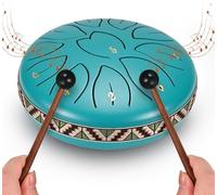 VAYOTOY Tambor de Lengua de Acero 6 Pollici e 11 note per Bambini, Strumento a Percussione C-Key Handpan Tambor Rain Drum con Borsa Morbida, Libro di Musica, 2 Mazzuoli per la Meditazione o lo Yoga