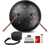 VAYOTOY Tambor de Lengua de Acero,Tambor de Lluvia 10 Pulgadas 11 Notas Percussioni Strumenti Handpan Steel Drum con Libro De Música y Accesorios Ricos Para Meditación, Yoga, Templo