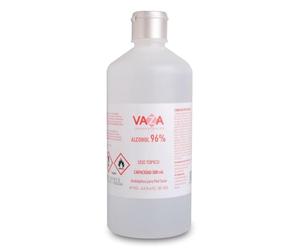 Vaza Alcohol 96% Antiséptico con Cloruro de Benzalcónico, Desinfectante Bactericida para Piel Sana, Uso Clínico y Doméstico, 500ml
