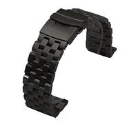 VAZZIC YingYou 18mm 20mm 22mm 24mm 26mm Interfaz Plana De Acero Inoxidable Sólido Completo De Correa De Reloj Pulsera Con Herramientas(Black-Screw,24mm)