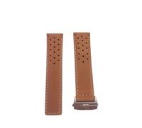 VAZZIC YingYou Correa de reloj de goma, silicona suave y duradera, Compatible con TAG HEUER, correa MONACO, pulsera de 22mm y 24mm, correa de reloj FORMULA1(Yellow brown silver,24mm)