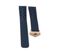 VAZZIC YingYou Correa de reloj de goma, silicona suave y duradera, Compatible con TAG HEUER, correa MONACO, pulsera de 22mm y 24mm, correa de reloj FORMULA1(Blue rose,24mm with logo)