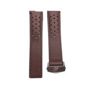 VAZZIC YingYou Correa de reloj de goma, silicona suave y duradera, Compatible con TAG HEUER, correa MONACO, pulsera de 22mm y 24mm, correa de reloj FORMULA1(Brown-silver,24mm)