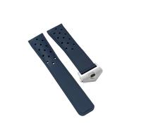 VAZZIC YingYou Correa de reloj de goma, silicona suave y duradera, Compatible con TAG HEUER, correa MONACO, pulsera de 22mm y 24mm, correa de reloj FORMULA1(Blue silver,24mm)