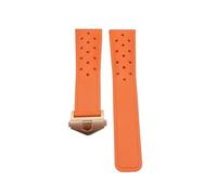 VAZZIC YingYou Correa de reloj de goma, silicona suave y duradera, Compatible con TAG HEUER, correa MONACO, pulsera de 22mm y 24mm, correa de reloj FORMULA1(Orange rose,24mm)