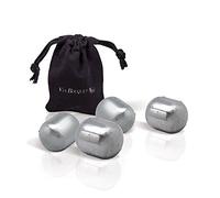 VB VIN BOUQUET 4 Cubitos enfriadores Redondos metalicos con Gel, Acero Inoxidable, Plateado, 17 x 10.4 x 3.6 cm, 4