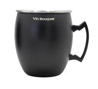 VB VIN BOUQUET FIK 1470 Taza de cóctel Negra de 450 ml, Estilo Moscow Mule, Acero Inoxidable, Resistente y Elegante, Ideal para cócteles y Bebidas frías