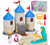 VBACALA Arena Mágica,Juguetes Para Niños con 750 g de Arena Mágica,Herramientas Para Construir un Castillo de Arena,Princesa,Príncipe,Juguetes de Arena,Niños,Chicos,Chicas,3,4,5,6 Años
