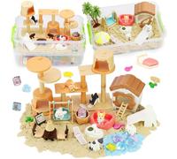 VBACALA Arena Mágica Set con Arenero de 2 Pisos,500g Arena,Figuras Perros Gatos,Set Magic Sand con Temática Animales Domésticos,Juego Arenas Mágica Sensorial para Niños 3+ Años,Regalo para Niños Niñas
