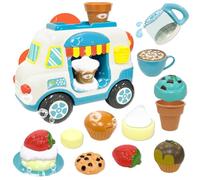 VBACALA Juguetes Baño Bebe, Juguetes de Baño a Partir de 3 Años, Helado Van Espuma Máquina Bañera, Helado y té de la Tarde Moldes Niños Bañera Juguetes, Juguetes de Agua Regalos para Niños Niñas