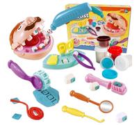 VBACALA Plastilina Dentista Juguete, 13PCS Accesorios Kit Plastilina Herramientas Plastilina Dentista Juego de rol Regalo A Partir de 3 Años