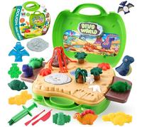 VBACALA Set de Plastilina de Dinosaurios para Niños + Accesorios,Juego Creativo con Accesorios de Plastilina,Herramientas y Dinosaurio Moldes,Juguete Educativo Seguro Partir de 3 Años