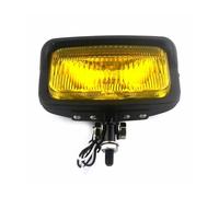 Vbbrswaad Faro motocicleta led Para Cafe Racer 6.5 "* 3" Vintage Retro Visera Cuadrada H3 Faro Delantero Ámbar Haz Bombilla Motocicleta(Negro)