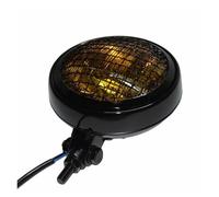 Vbbrswaad Faro motocicleta led Para Cafe Racer Bobber Chopper Motocicleta Vintage 5,75 "parrilla Frontal Faro Alto Y Bajo Luz Indicadora Retro(Black amber light)