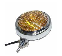 Vbbrswaad Faro motocicleta led Para Cafe Racer Bobber Chopper Motocicleta Vintage 5,75 "parrilla Frontal Faro Alto Y Bajo Luz Indicadora Retro(Chrome amber light)