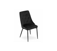 VBChome Silla de comedor, silla de cocina, silla de salón, silla de oficina, silla con respaldo, estructura de metal, silla tapizada de terciopelo negro