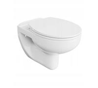 VBChome WC colgante sin borde de cerámica con tapa de inodoro, asiento de inodoro con descenso automático, función de cierre suave, sin bordes