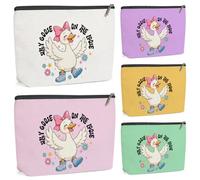 VBCVBGFH Paquete de 5 bolsas de maquillaje de ganso cristiano de pasión floral, bolsas de cosméticos esenciales de viaje para mujeres, amistad, JesusDuck0164, 9.8 x 7 inches