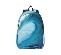 Vbcxza Big Ocean Wave - Mochila de lona con impresión HD, tamaño mediano y pequeño, perfecta para senderismo, viajes y uso diario, Black, M, Mochilas rucksack
