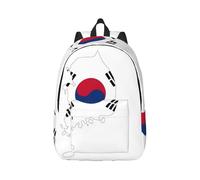 Vbcxza Mochila de lona con estampado de mapa de la República de Corea, tamaño mediano y pequeño, perfecta para senderismo, viajes y uso diario, Black, M, Mochilas rucksack