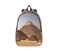 Vbcxza Mochila de lona con estampado de pirámides de Egipto, tamaño mediano y pequeño, perfecta para senderismo, viajes y uso diario, Black, S, Mochilas rucksack
