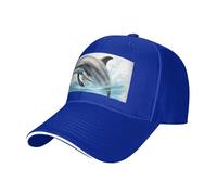 Vbcxza Ocean Dolphin Looking At You - Gorra de béisbol clásica unisex con estampado de delfín, ajustable y elegante con parte superior reforzada, azul, Talla única