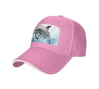 Vbcxza Ocean Dolphin Looking At You - Gorra de béisbol clásica unisex con estampado de delfín, ajustable y elegante con parte superior reforzada, rosa, Talla única