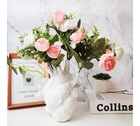 VBDA Jarrón de corazón, gran simulación de amor en flor. Jarrón anatómico de corazón blanco para flores, corazones de amor, jarrón de resina en forma de corazón, jarrón anatómico para maceta de órgano