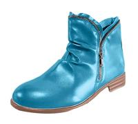 VBEDKDEB Botines mujer botas tobillo botas nuevo invierno comercio exterior mujeres zapatos de algodón cálido frontera tamaño grande mujer parte inferior plana color sólido más terciopelo grueso