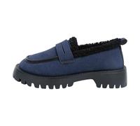 VBEDKDEB Mocasines para mujer, mocasines planos, mocasines para mujer, de ante con suela gruesa y funda de terciopelo alto, cómodos, modernos e informales, cómodos, calzoncillos, cómodos, planos, azul