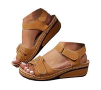 VBEDKDEB Sandalias de verano cómodas para mujer, sandalias de manga para mujer, pies con una palabra, cómodas sandalias retro para mujer, zapatos de gran tamaño, tacón redondo para mujer, verano