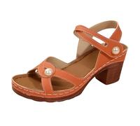 VBEDKDEB Sandalias de verano cómodas para mujer Sandalias de mujer Tacón grueso Hueco Boca de pescado Zapatos de mujer Tacón medio y alto Sandalias de ocio de moda Sandalias de tiras para mujer