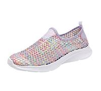 VBEDKDEB Slip On Sneakers Zapatillas deportivas para mujer, zapatillas de deporte para el tiempo libre, antideslizantes, viajes, suela suave, huecas, cómodas, de malla, para correr, deportes